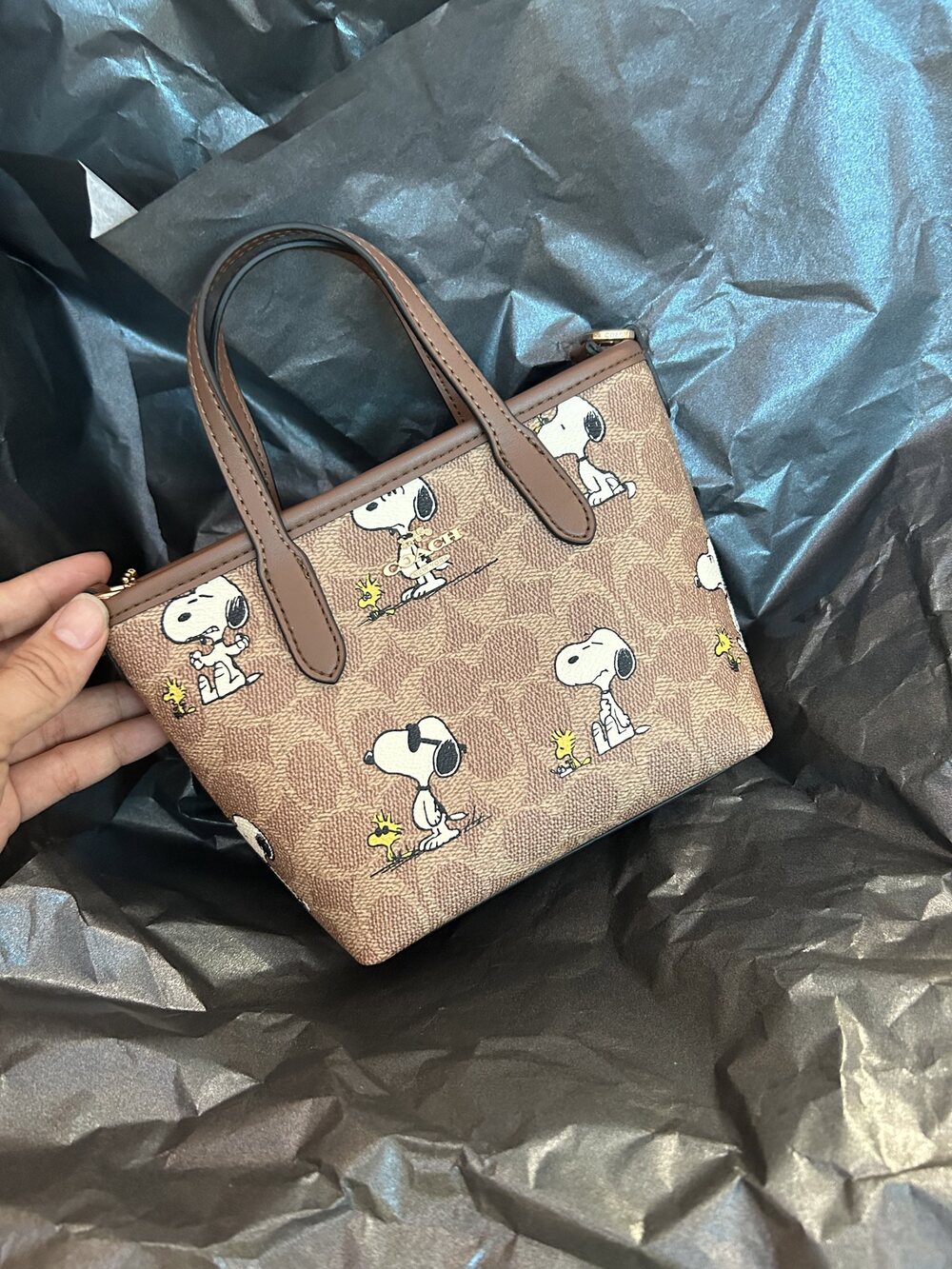 Coach brown Snoopy handbag